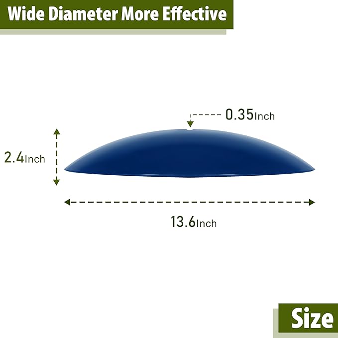 Bird Feeder Dome Guard,Squirrel Baffle for Hanging Feeder,13-Inch Cover for Shepherd's Hook in The Outdoors (Blue), 2 Pack