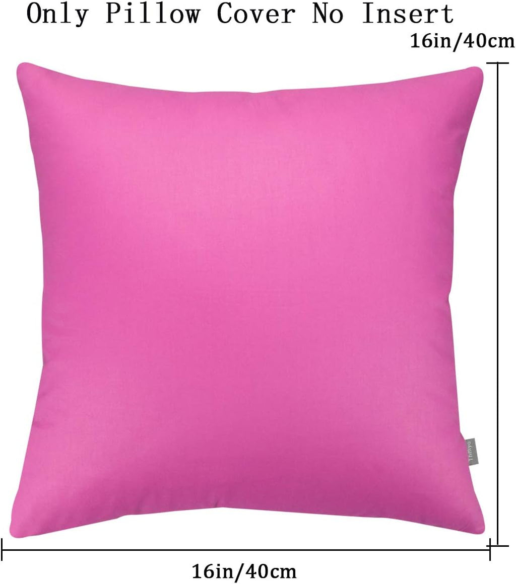 Thmyo 4-Pack 100% Cotton Comfortable Solid Decorative Throw Pillow Case, Square Cushion Cover Pillowcase Sublimation Blank Pillow Covers DIY Throw Pillowcase for Couch(16x16 inch/ 40x40cm,Rose red)