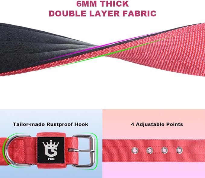 TSPRO Tactical Dog Collar 1.5 Inch Wide Thick Dog Collars with Heavy Duty Metal Buckle, Durable, Strong, Adjustable for Medium to Large Dogs (Camo Pink L)