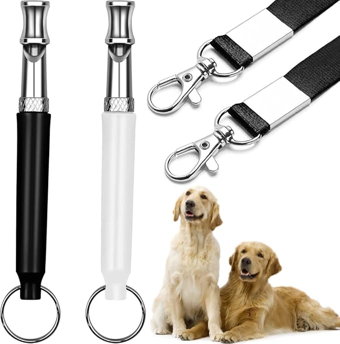 2 Pack Ultrasonic Dog Whistles - Stop Dog Barking, Keep Silent Training Whistle