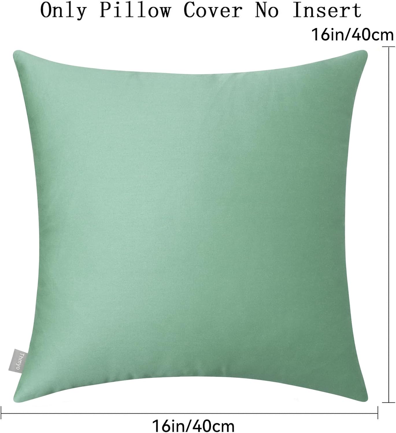 Thmyo 4-Pack 100% Cotton Comfortable Solid Decorative Throw Pillow Case, Square Cushion Cover Pillowcase Sublimation Blank Pillow Covers DIY Throw Pillowcase for Sofa(16x16 inch/ 40x40cm,Mist Green)