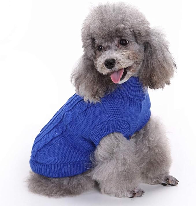 Dog Sweater for Small, Medium, Large Dogs - Warm Winter Classic Turtleneck Pet Clothes Coat for Girls Boys Puppy Cat - Cute Christmas Sweater