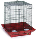 Mountain Majesty Clean Life Bird Cage with Spacious Interior, Durable Build, Easy-to-Clean Features, and Secure Design for Birds' Comfort Red