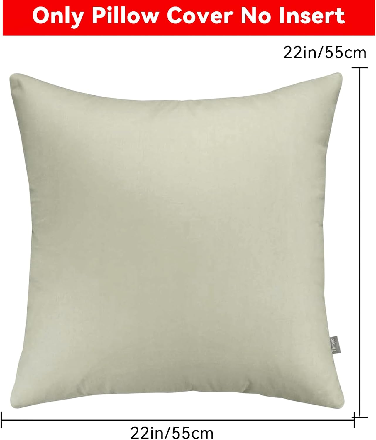 4-Pack 100% Cotton Comfortable Solid Decorative Throw Pillow Case,Thmyo Square Cushion Cover Pillowcase Sublimation Blank Pillow Covers DIY Throw Pillowcase for Sofa Bedroom(22x22 inch/ 55x55cm,Beige)