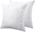 Phantoscope Pack of 2 Premium Outdoor Pillow Inserts, Dual Usage Waterproof Throw Pillows No Cover Needed, Decorative Couch Sham Cushion Stuffer Patio Couch Tent, White 20 x 20 Inches