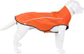 Mile High Life Dog Raincoat, Adjustable Waterproof Reflective Rain Jacket for Small Medium Large Dogs, Lightweight Breathable Pet Rain Coat with Leash Hole(Orange,M Chest 26-32")