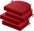 idee-home Outdoor Chair Cushions Set of 4, Thick 19" x 19" x 3" Outdoor Seat Cushions Patio Furniture Waterproof with Ties, Dining Pads
