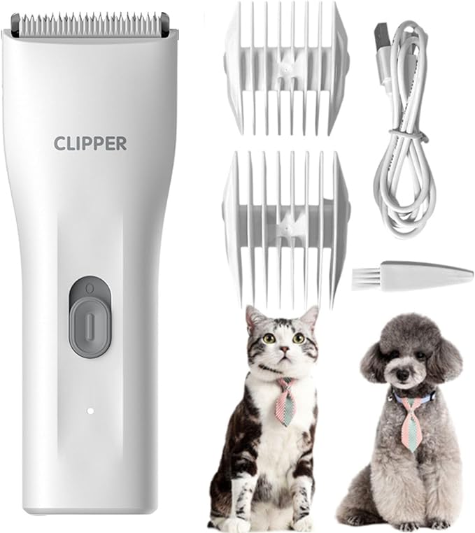 Dog Grooming Kit Clipper for Thick Coat Low Noise Cordless Cat Hair Trimmer Rechargeable Shaver Pet Grooming Tools for Small and Large Animals