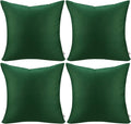 4-Pack 100% Cotton Comfortable Solid Decorative Throw Pillow Case Square Cushion Cover Pillowcase Sublimation Blank Pillow Covers(Cover Only,No Insert) (22x22 inch/ 55x55cm, Christmas Green)