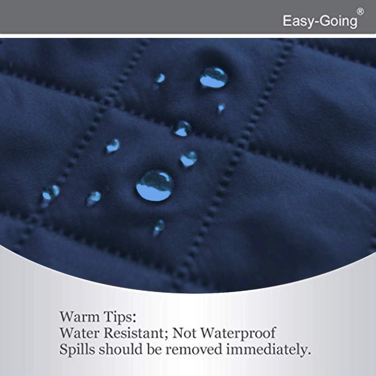 Easy-Going 4 Seater Sofa Slipcover Reversible Sofa Cover Water Resistant Couch Cover with Foam Sticks Elastic Straps Furniture Protector for Pets Children Dog Cat (XX-Large, Navy/Ivory)