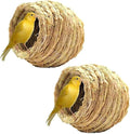 Hamiledyi Bird Nest Grass Bird Hut Outdoor Hanging Birdhouse Canary Nest Chickadee House Wren Nest Fiber Roosting Pocket for Parakeet Parrot Cockatiel Finch