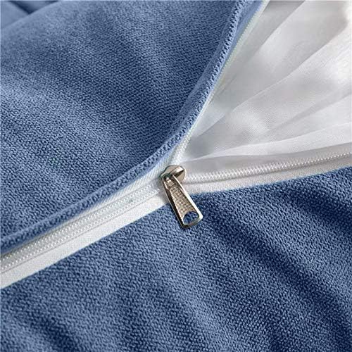 Triangular Reading Bed Rest Pillow Large Bolster Cushion Headboard Backrest Wedge Pillow with Two Detachable Roll Pillows for Neck & Lumbar Support (Ocean Blue, King: 77 x 8 x20 inches)