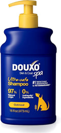 DOUXO® Skin & Coat SPA - Ultra-Safe Oatmeal Dog Shampoo, 16 fl oz, Cleans and Deeply Hydrates The Skin, Enhances The Coat, Leaves The Coat Soft and Radiant, Skin-Friendly Formula