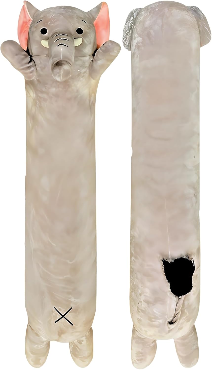 Elephant Plush Body Pillow for Kids | Long Stuffed Animal Cuddle Pillow | Soft Hugging Toy | Plushie Gift for Girls & Boys | Long Plush Body Pillow for Sleep & Comfort | Medium, 35 Inches