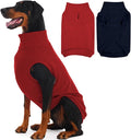 IECOii 2 Pack 4XL Dog Fleece Sweaters for Doberman Boy Girl, Warm & Stretchy Winter Coats with Leash Hole for Large Dogs, Soft Fleece Jacket for Fall Winter, Machine Washable (Size XXXXL, Blue & Red)