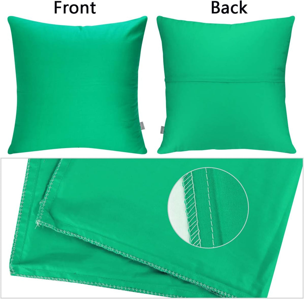 4-Pack 100% Cotton Comfortable Solid Decorative Throw Pillow Case,Thmyo Square Cushion Cover Pillowcase Sublimation Blank Pillow Covers DIY Throw Pillowcase for Sofa(18x18 inch/ 45x45cm,Bright Green)