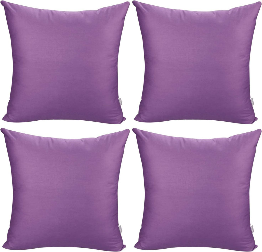 Thmyo 4-Pack 100% Cotton Comfortable Solid Decorative Throw Pillow Case, Square Cushion Cover Pillowcase Sublimation Blank Pillow Covers DIY Throw Pillowcase for Sofa(18x18 inch/ 45x45cm,Purple)