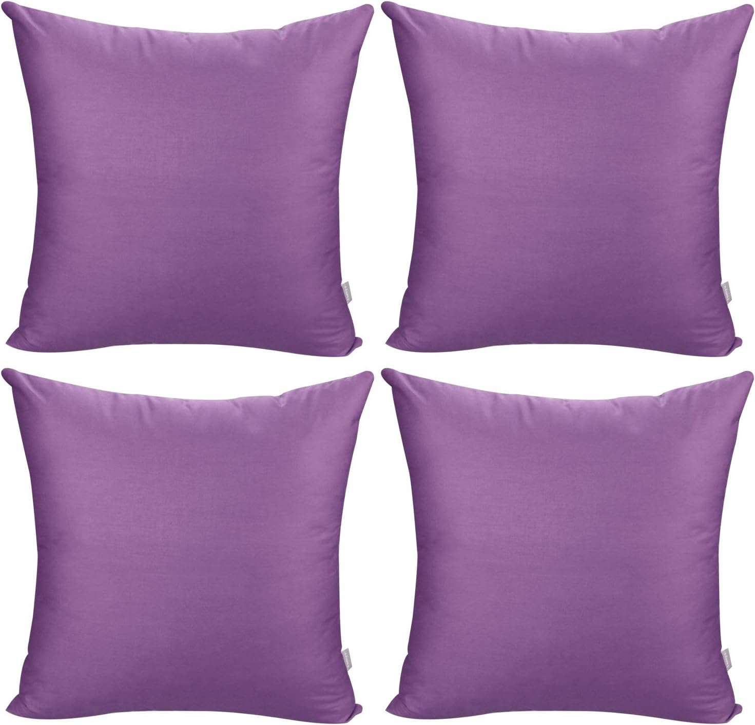 Thmyo 4-Pack 100% Cotton Comfortable Solid Decorative Throw Pillow Case, Square Cushion Cover Pillowcase Sublimation Blank Pillow Covers DIY Throw Pillowcase for Sofa(18x18 inch/ 45x45cm,Purple)