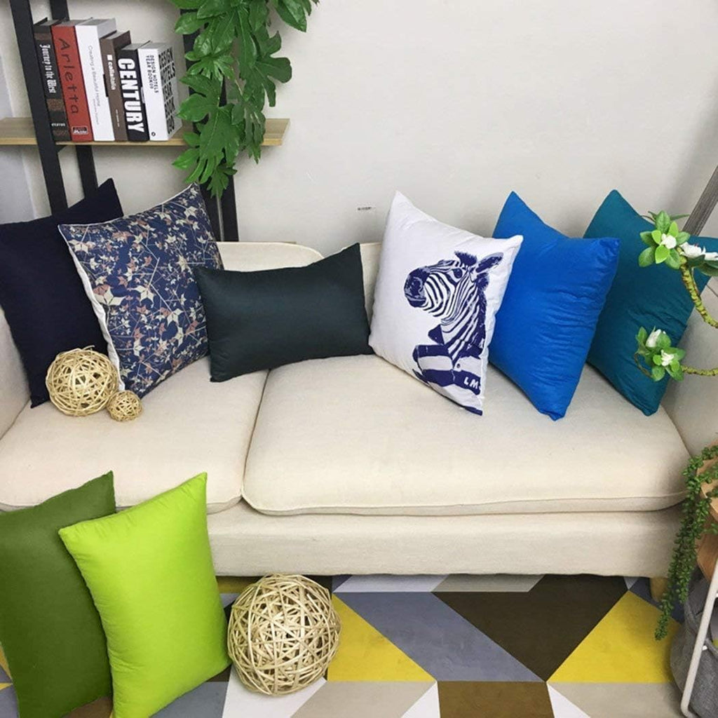 Thmyo 4-Pack 100% Cotton Lumbar Comfortable Solid Decorative Throw Pillow Case, Rectangle Cushion Cover Pillowcase Sublimation Blank Pillow Covers DIY Throw Pillowcase(12x20inch/30x50cm, Olive Green)