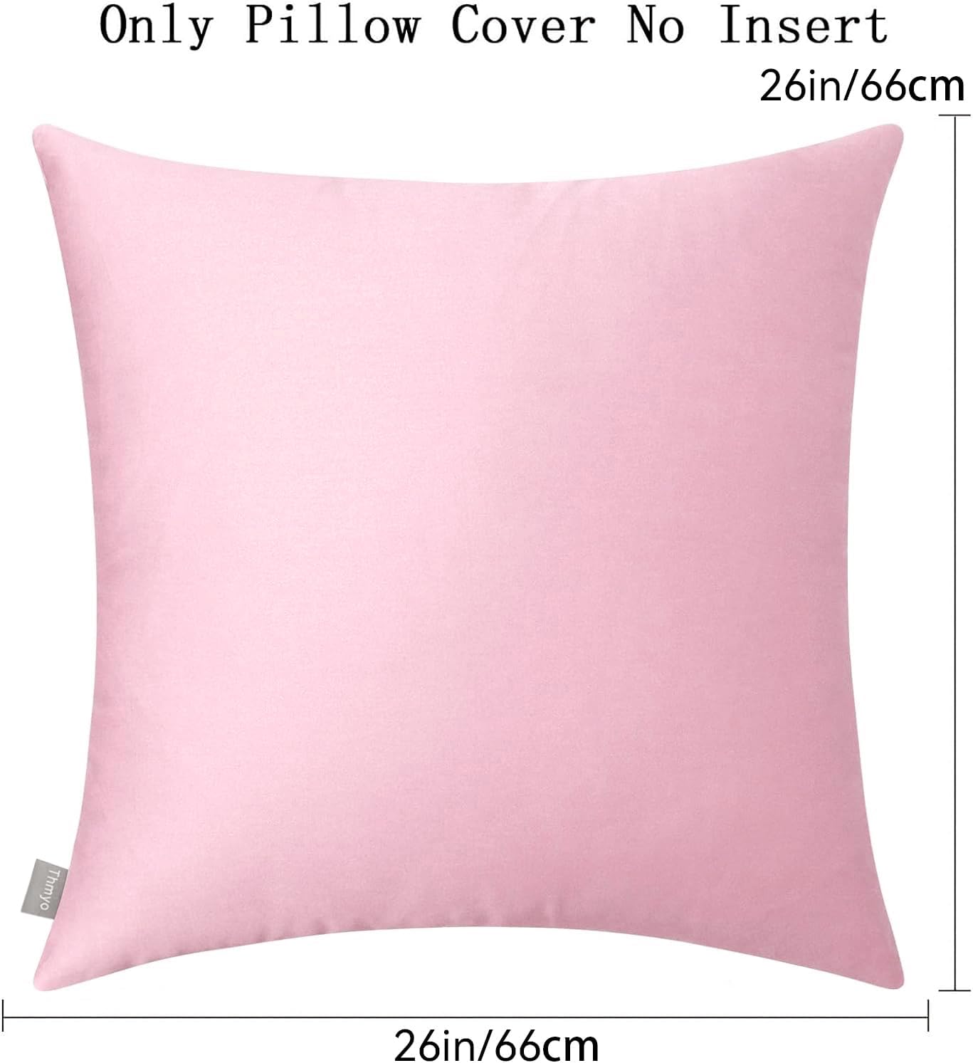 4-Pack 100% Cotton Comfortable Solid Decorative Throw Pillow Case,Thmyo Square Cushion Cover Pillowcase Sublimation Blank Pillow Covers DIY Throw Pillowcase for Sofa Couch(26x26 inch/ 66x66cm, Pink)