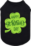 Fitwarm Happy St Patricks Day Dog Clothes, Summer Dog Clothes for Small Dogs Boy Girl, Funny Dog Tshirt, Lightweight Breathable Cotton, Pet Cat Outfit, Black, Green, XXL