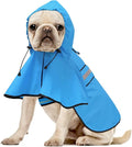 Waterproof Reflective Dog Rain Coat - Adjustable Puppy Rain Jacket Poncho, Lightweight Dog Hooded Pet Raincoat for Small to X- Large Dogs and Puppies (Blue, Medium)