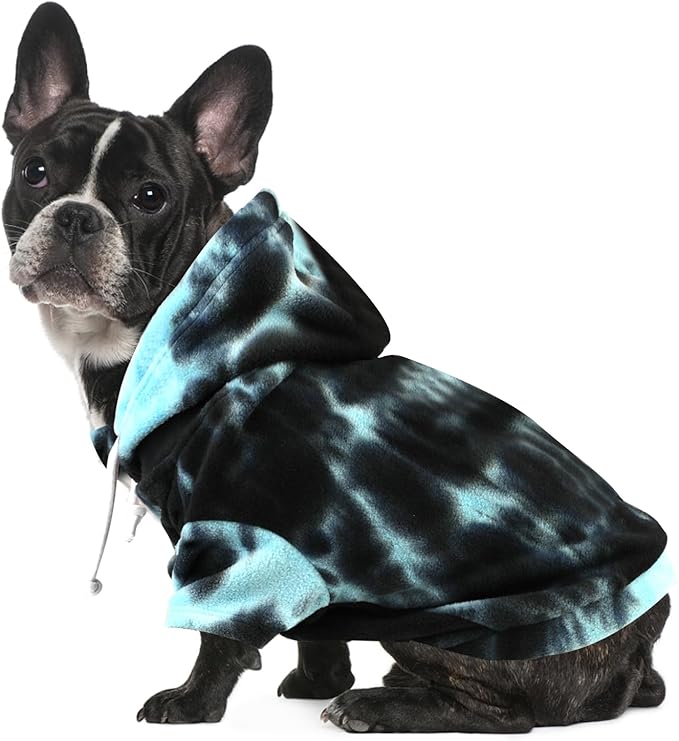 Mklhgty Tie Dye Dog Hoodie, Winter Coat for Small Dogs - Ultra-Soft Adjustable Warm Hood, Breathable Comfort Fabric for Daily Use