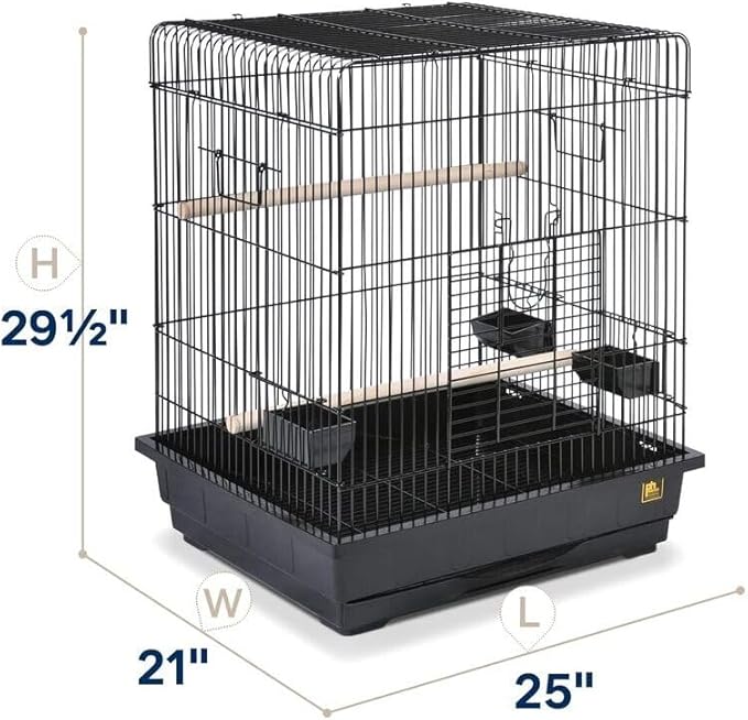 Artisanal Artistry Bird Cage with Handcrafted Design, Intricate Details, Spacious Interior for a Stylish and Comfortable Home Black/Large
