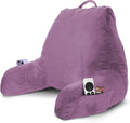 Nestl Reading Pillow with Shredded Memory Foam, Designed for Sitting Up in Bed and Couch, Back and Arms Adjustable Support for Adult & Teens Backrest Pillows for Reading Washable Cover, Lavender Dream