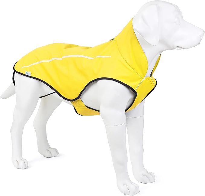 Mile High Life Dog Raincoat, Adjustable Waterproof Reflective Rain Jacket for Small Medium Large Dogs, Lightweight Breathable Pet Rain Coat with Leash Hole(Yellow,XXS Chest 16-19")