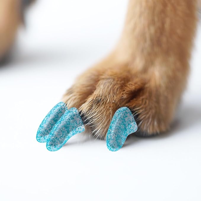 100pcs Dog Nail Caps Claw capsCover with Glue and Applicators (XL: About. Weight: 40-70 pounds.)