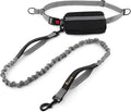 Plutus Pet Hands Free Dog Leash, Soft Padded Dual Handle Retractable Bungee Leash with Reflective Stitches, Adjustable Wasit Leash for Dog Walking Running Jogging, for Medium Large Dogs