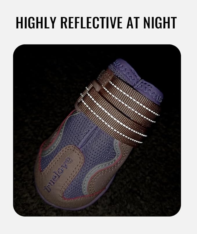 Truelove Dog Boots,Waterproof Pet Shoes with Reflective Straps for Paw Protectors Small Medium Large Dog Summer Winter Snow Outdoor Walking