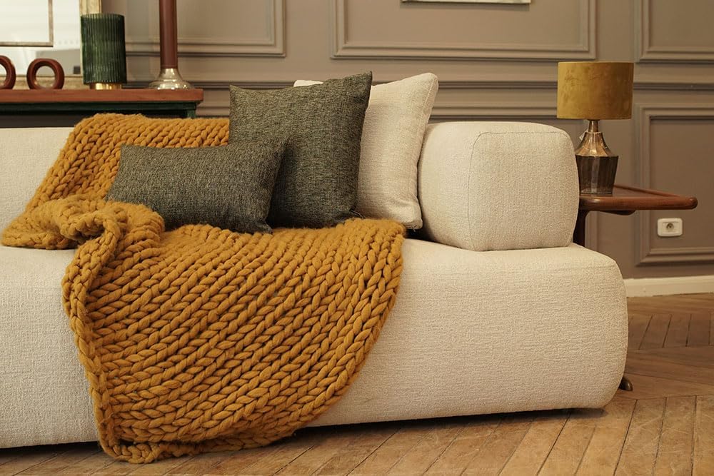 Haven & Glow Decorative Throw Pillow Cover – Square Cushion Case with Zipper | Modern Sofa, Couch & Bed Accent Pillow Covers for Living Room, Bedroom & Home Decor | 18 x 18 inches – Silver Brown – 2Pc