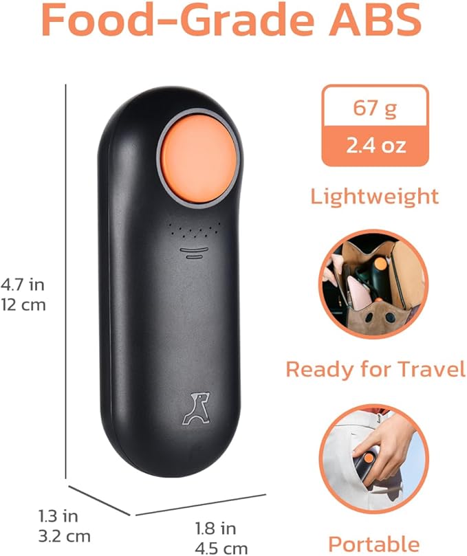 Clink Design Clicker Dog Trainer & Dog Treat Pouch Alternative, Dog Treat Dispenser, Puppy Essentials Dual Use 2 in 1 Dog Clicker for Training - Durable, Light (2.36 oz), Easy to Clean & Handle, Black