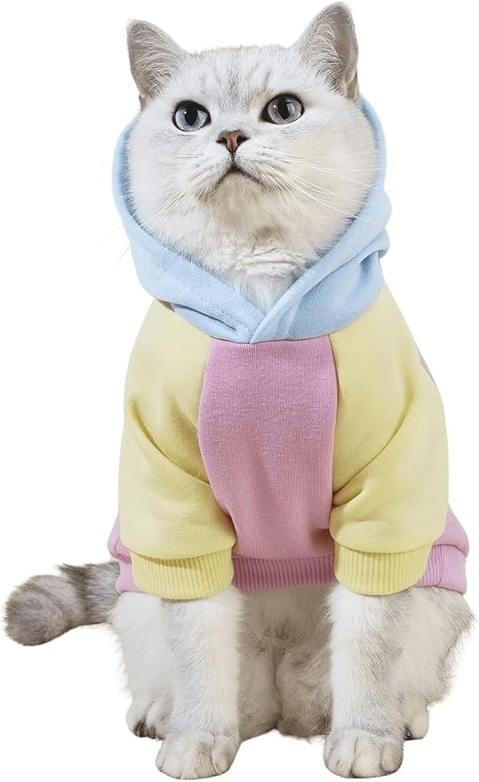 QWINEE Basic Dog Hoodie Sweatshirt Puppy Sweater Warm Cat Costumes Pet Clothes for Chihuahua Puppy Kitten Small Medium Dogs Pink Medium