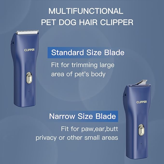 Dog Grooming Kit Clipper for Thick Coat Low Noise Cordless Cat Hair Trimmer Rechargeable Shaver Pet Grooming Tools for Small and Large Animals