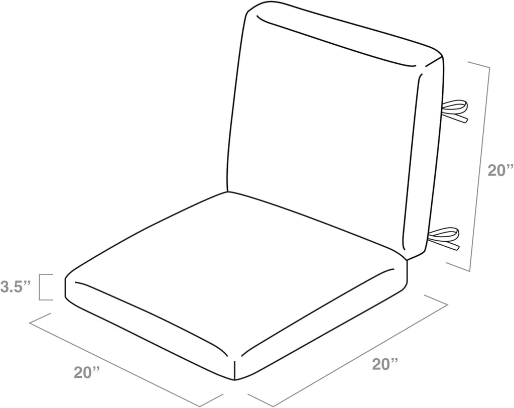 Arden Foam Outdoor Dining Chair Cushion, 20 x 20, Made with ProFoam, Rain-Proof, Fade Resistant, Stone Grey Leala