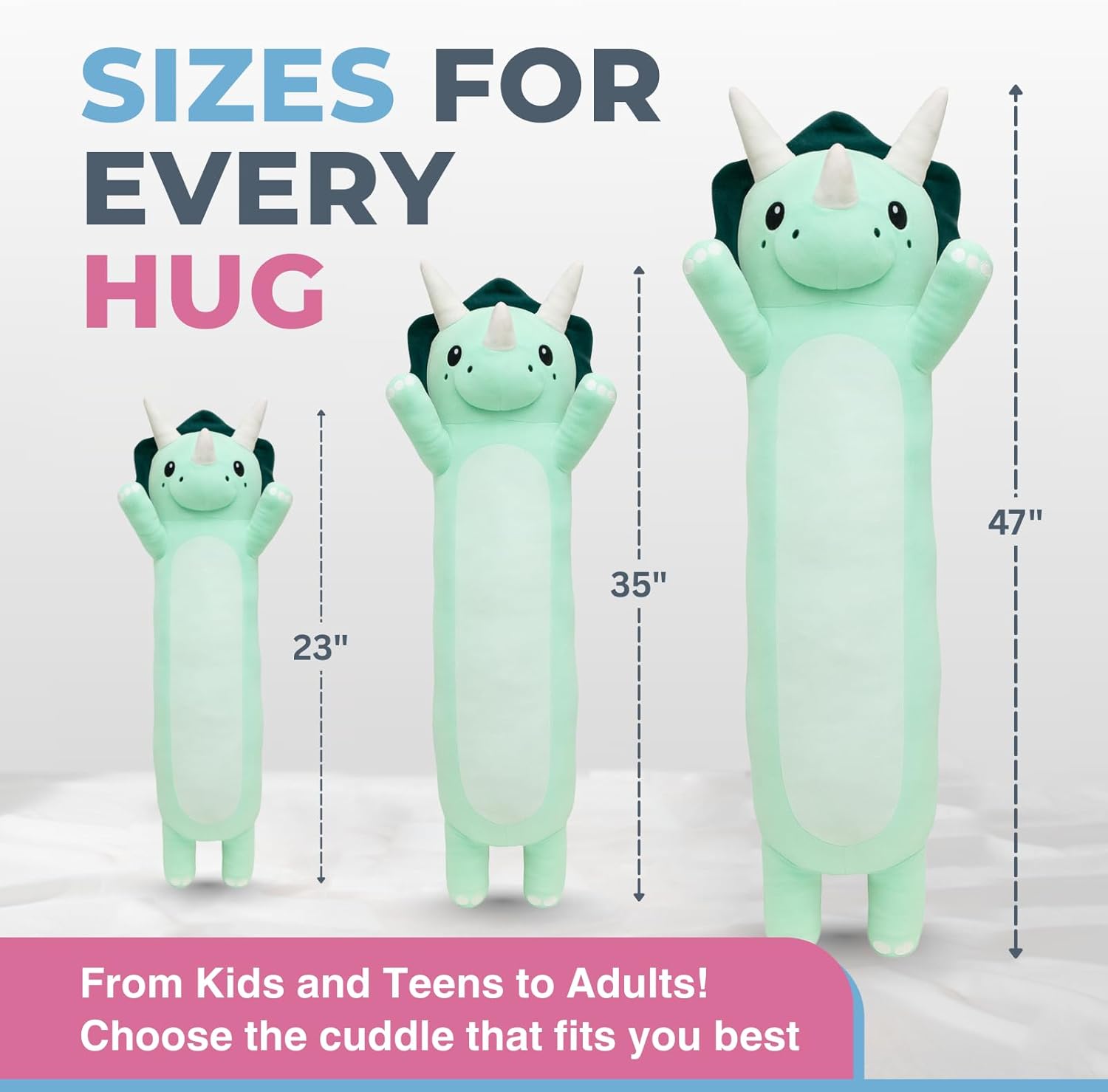 Plush Body Pillow for Kids | Long Stuffed Animal Cuddle Pillow | Soft Hugging Toy | Plushie Gift for Girls & Boys | Long Plush Body Pillow for Sleep & Comfort | Small, 60 CM