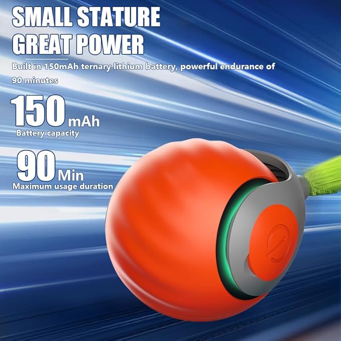 Interactive Cat Toys for Indoor Cats,Speedy Tail 2.0 Cat Toy, 2Packs and 4 Tails Speedy Tail 2.0 Automatic Moving Cat Toys Ball,Cat Toy,Two Speed Tails Adjustment (Orange + Blue)