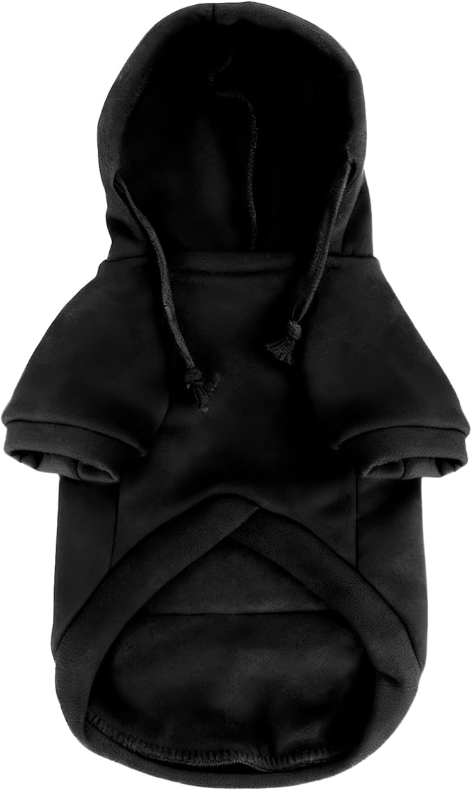 Jecikelon Pet Dog Cold Weather Coat with Pocket Winter Dog Hoodie Warm Puppy Clothes for Small Dogs Chihuahua Clothing (Small, Y02-Black)