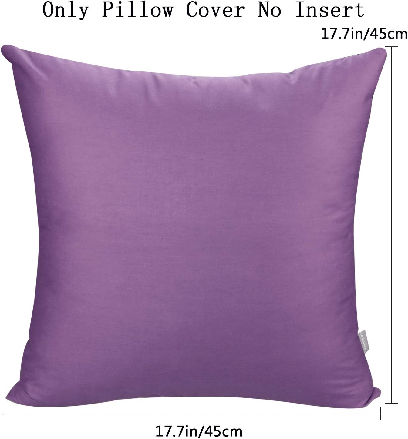 Thmyo 4-Pack 100% Cotton Comfortable Solid Decorative Throw Pillow Case, Square Cushion Cover Pillowcase Sublimation Blank Pillow Covers DIY Throw Pillowcase for Sofa(18x18 inch/ 45x45cm,Purple)
