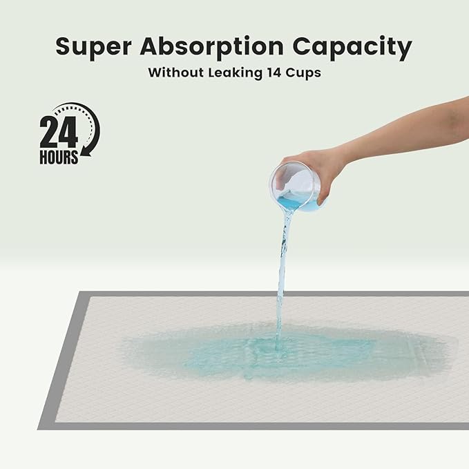 Gardner Pet 5XL 37"x54" Dog Pee Pads Extra Large, Super Absorbent & Leak-Proof Dog Potty Training Pads, Nop-Slip Bottom Puppy Pads, 80 Count Grey