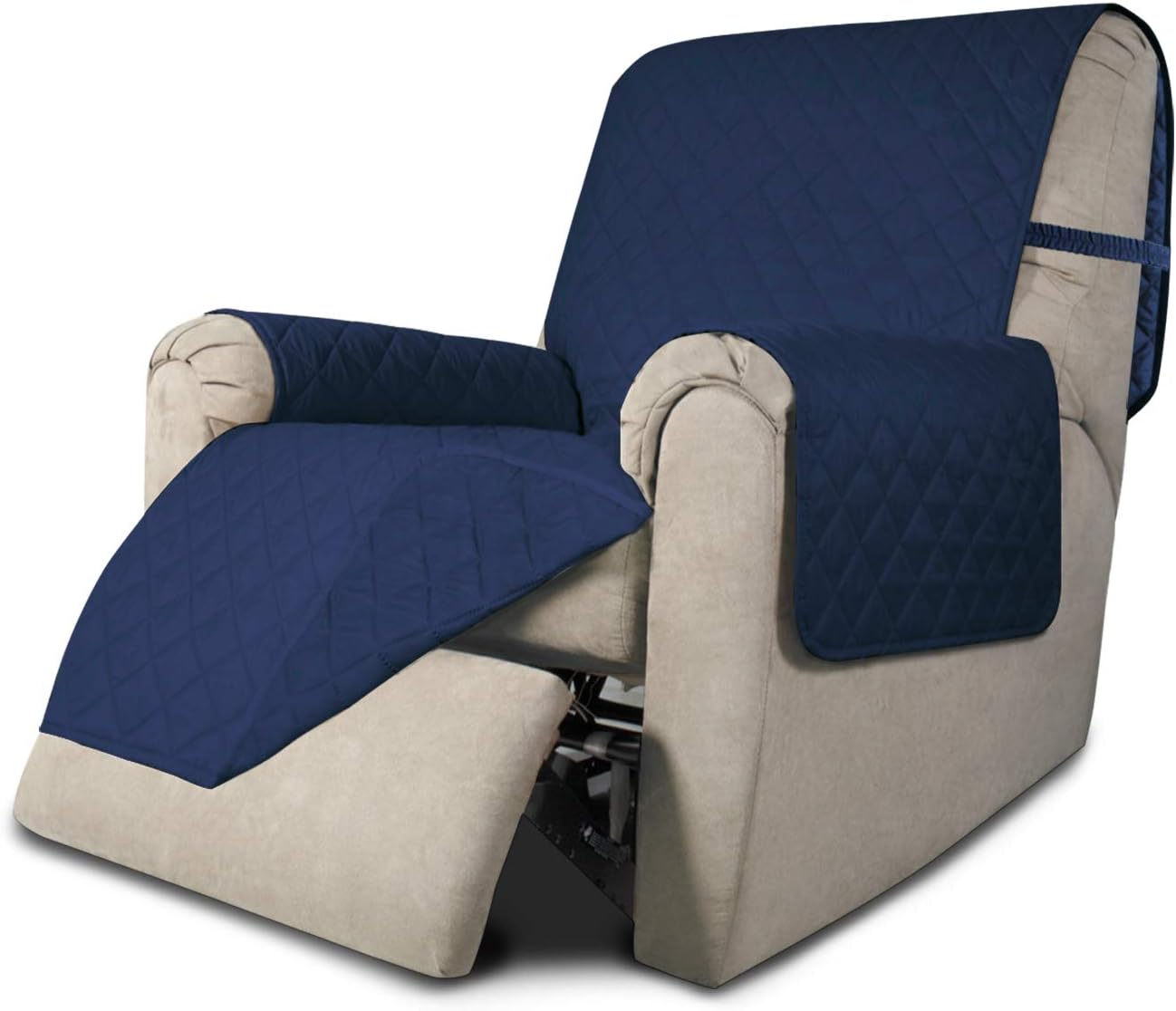 Easy-Going Recliner Chair Slipcover Reversible Sofa Cover Water Resistant Couch Cover Furniture Protector with Elastic Straps for Pets Dog (Recliner, Navy/Navy)