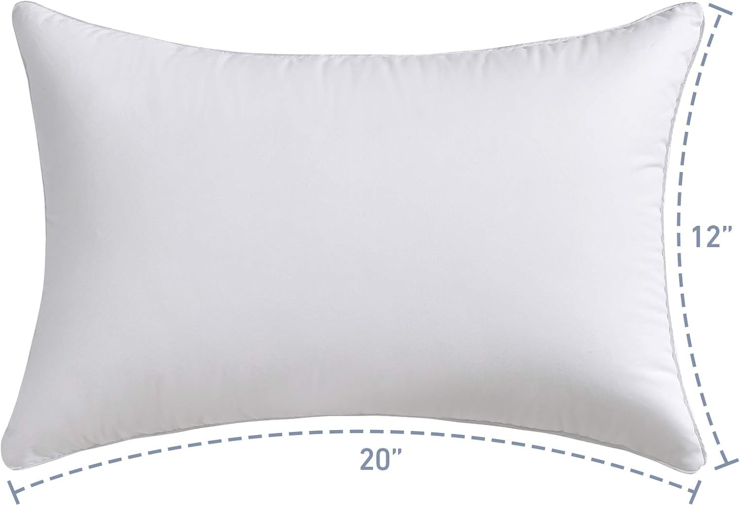Oubonun 12 x 20 Lumbar Pillow (Set of 2) - 100% Cotton Cover - Rectangle Square Sofa Pillow Inserts - Decorative Pillow Pair - White Couch Pillow
