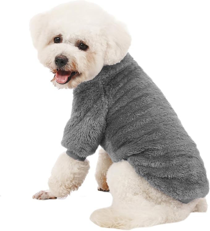 Dog Sweater, 3 Pack Dog Sweaters for Small Dogs, Dog Clothes for Small Dogs Girl Boy, Ultra Soft and Warm Puppy Sweater Dog Coat for Winter Christmas (XXS, Blue+Lt Coffee+Dark Grey)