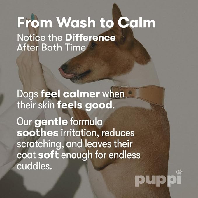 PUPPI Gentle Dog Shampoo Mini (Amberis) | 3.1 fl oz. / 92 ml | Enriched with Aloe Vera and Cucumber Extract | Hypoallergenic Dog Shampoo Sensitive Skin | Travel Size Shampoo