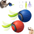 2Packs Speedy 2.0 Tail Cat Toys for Bored Indoor Adult Cats,2025 New Generation Interactive Cat Toys for Indoor Cats,Automatic Moving Ball with Tail,Blue and Orange