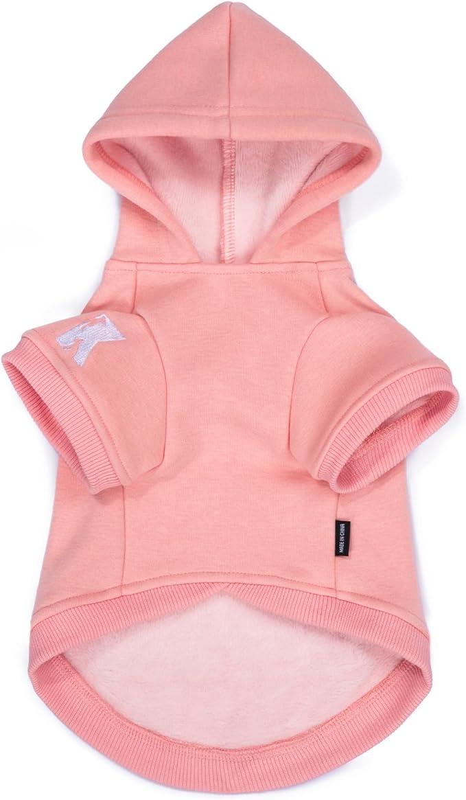 Koneseve Dog Hoodie - Fleece Warm Sweater with Pocket, Soft Clothes for Daily Wear, Basic Hooded Sweatshirts, Winter Coat Clothing, Comfort Tee Shirt Fit for All Breeds Pet - Pink - 4XL