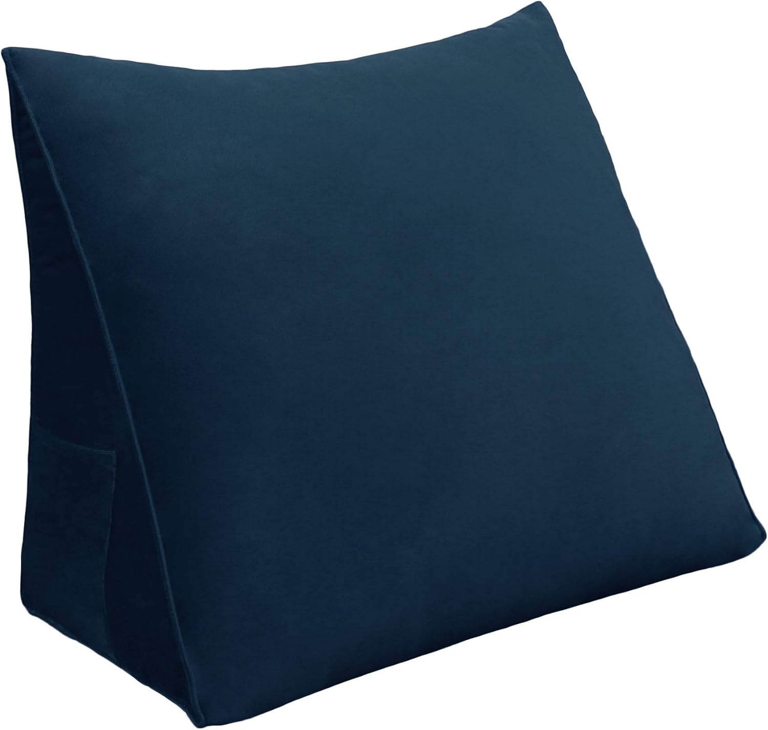 Wedge Headboard Pillow Dorm Room Reading Pillow Back Support for Sitting Up in Bed Bolster Lumbar Cushion Body Positioning Bedrest (Navy Blue, 24x8x20 in)